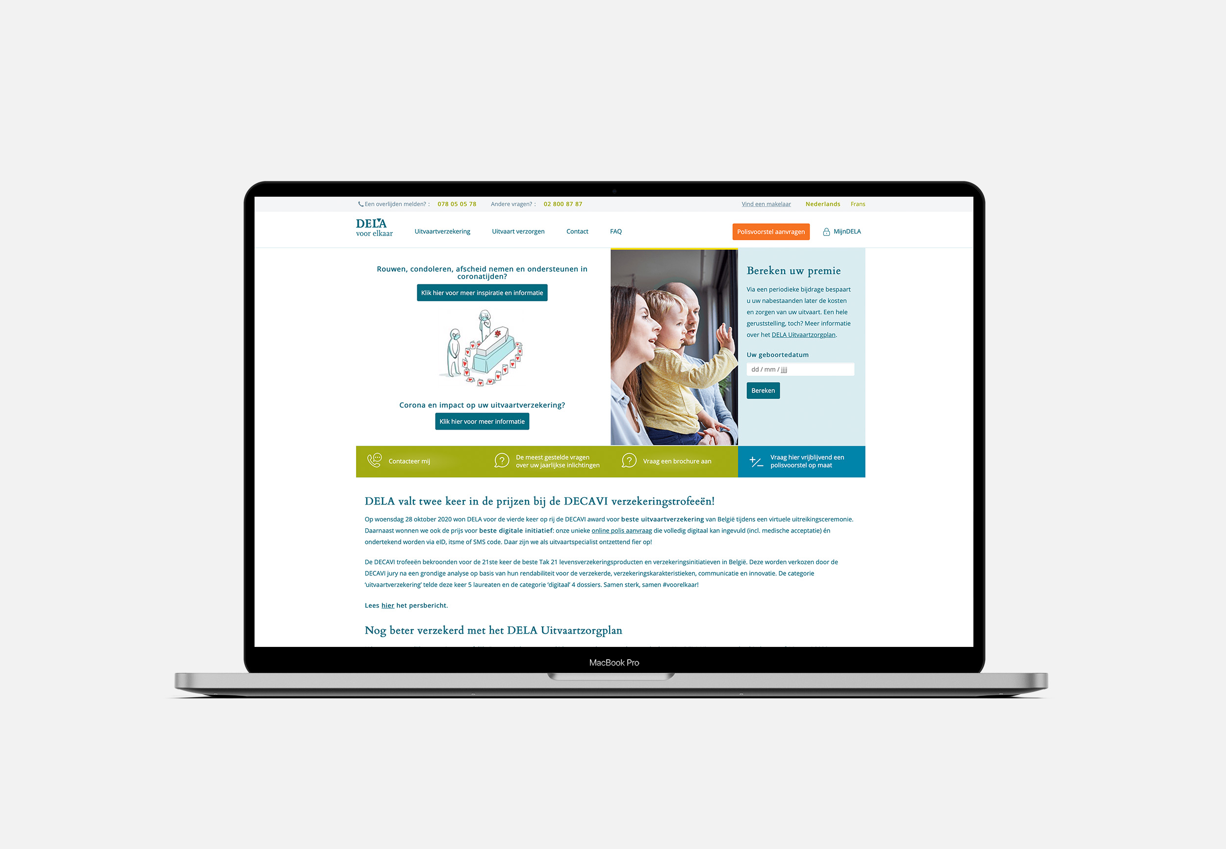 Example DELA website