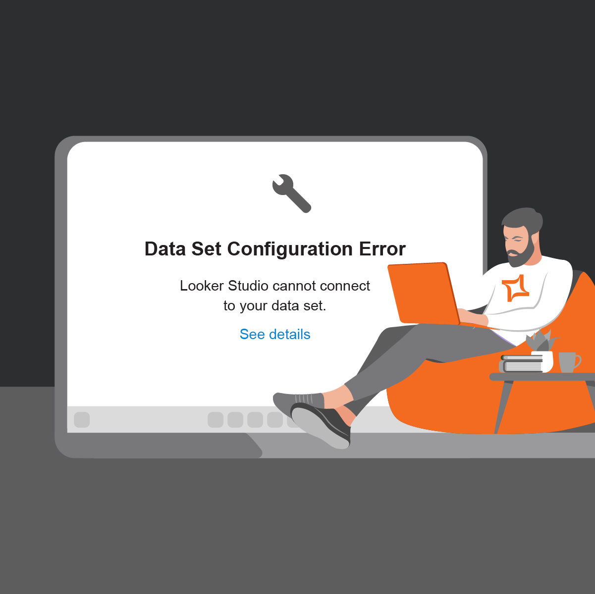 illustration of error message Looker Studio in branding by The Reference