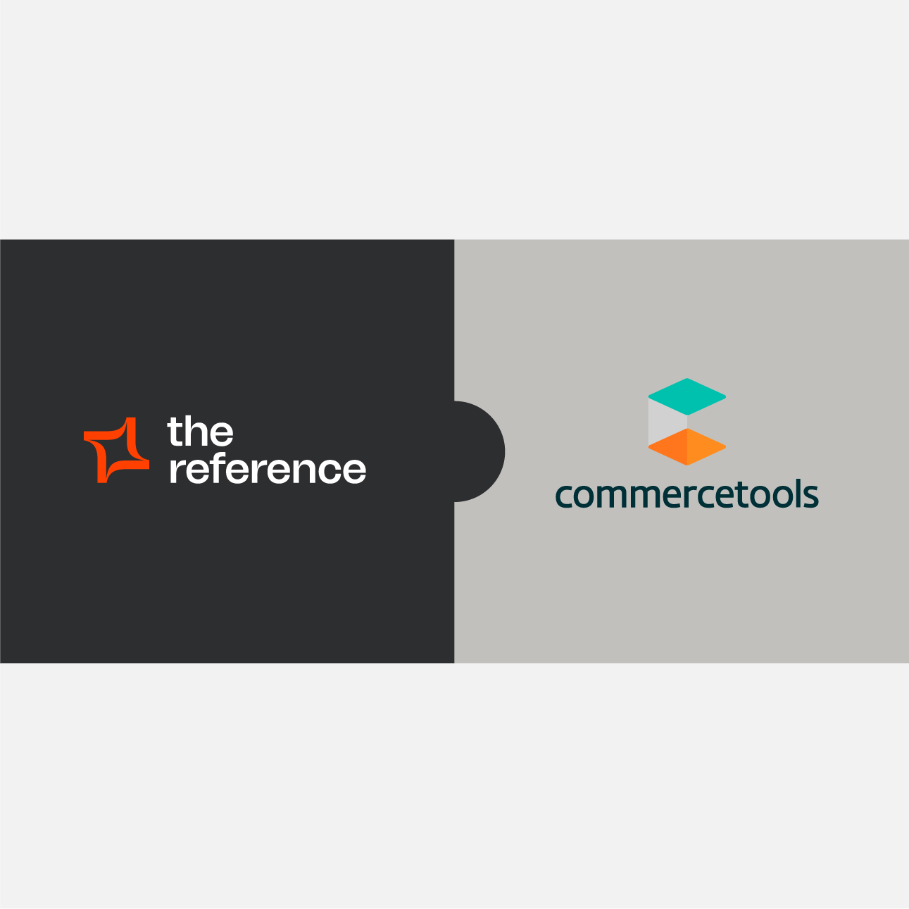 A puzzle piece with logos from The Reference and commercetools