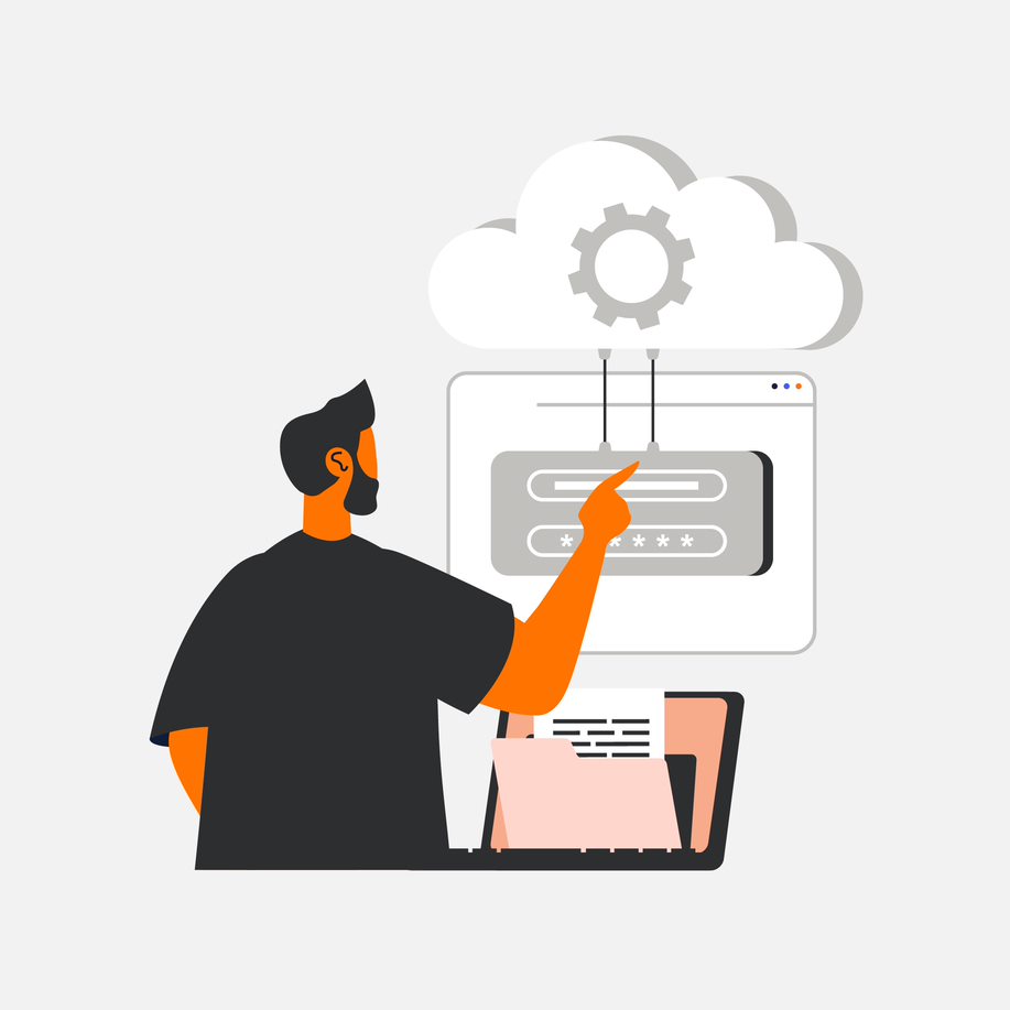 Abstract illustration depicting cloud & managed services