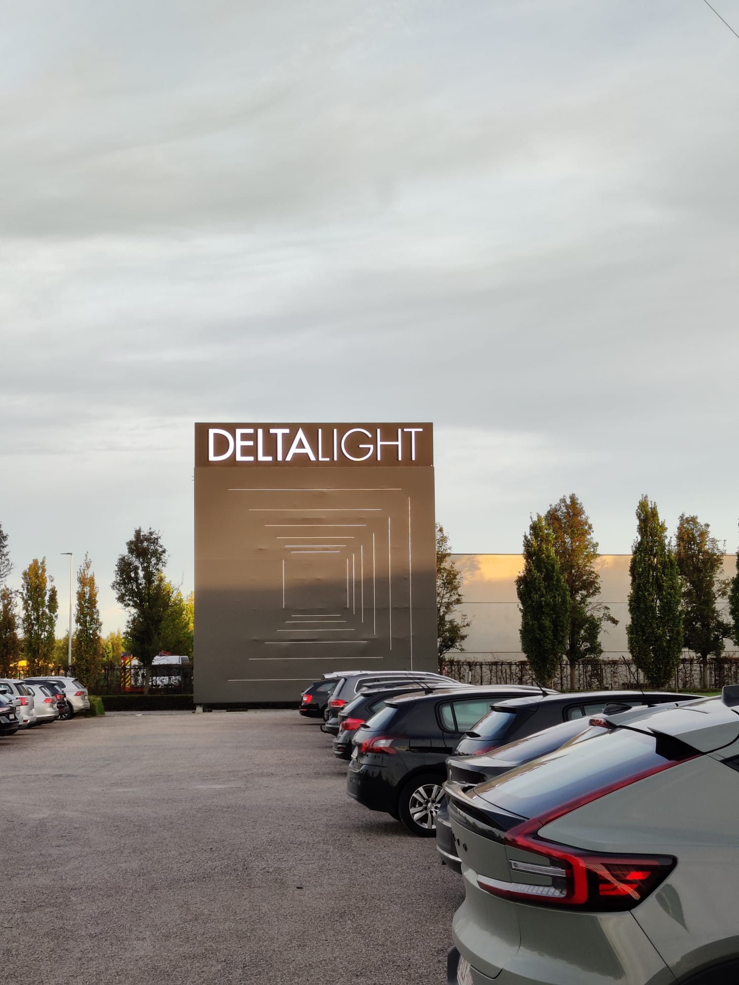 Parking lot with logo at Delta Light