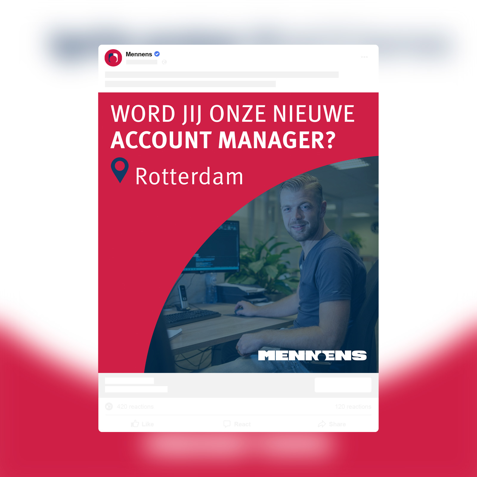 example of job ad for Mennens