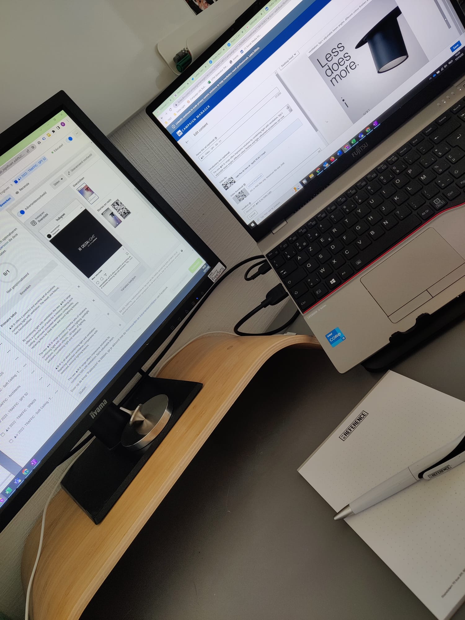 Laptop and desktop screen 