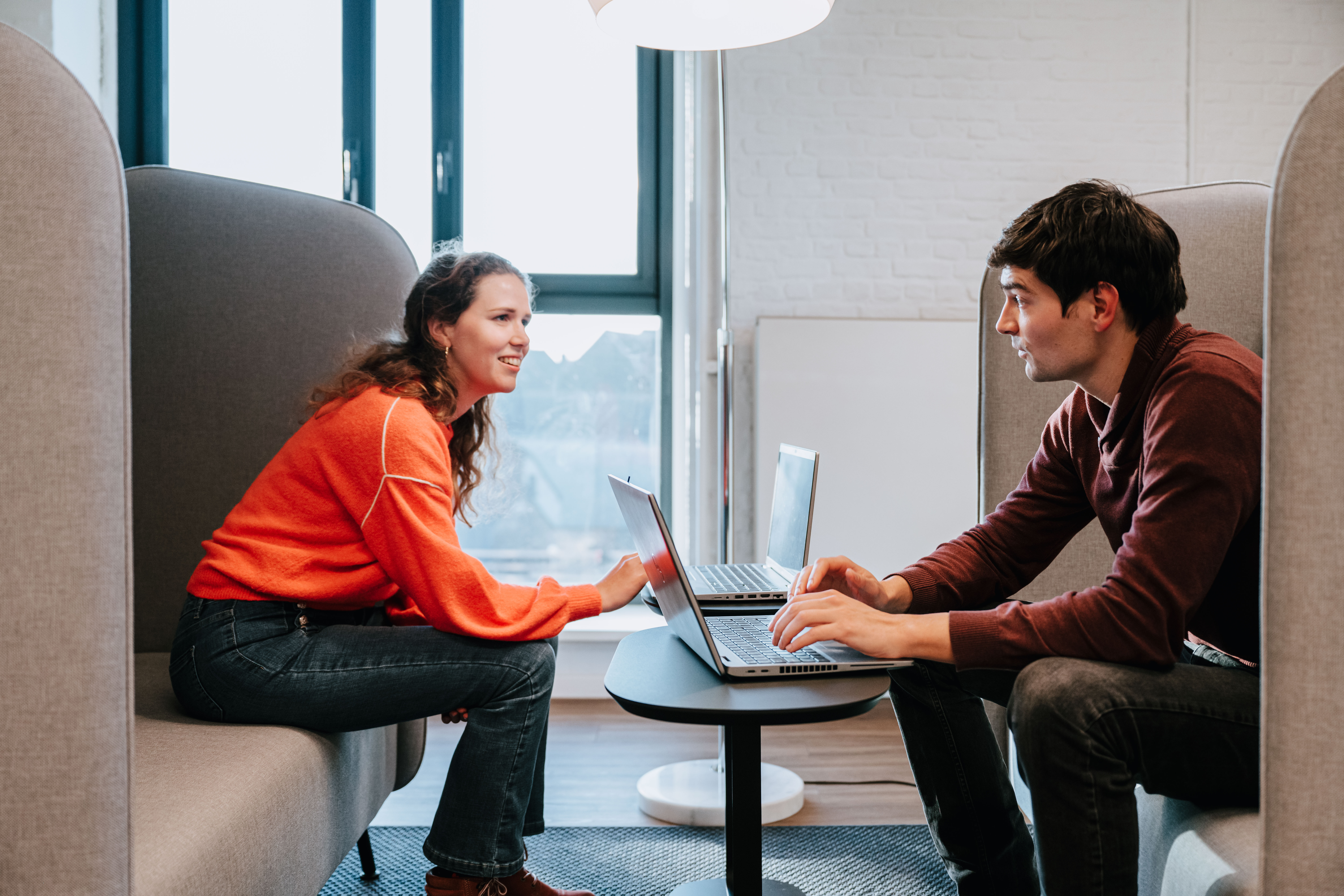 Two people having a casual meeting