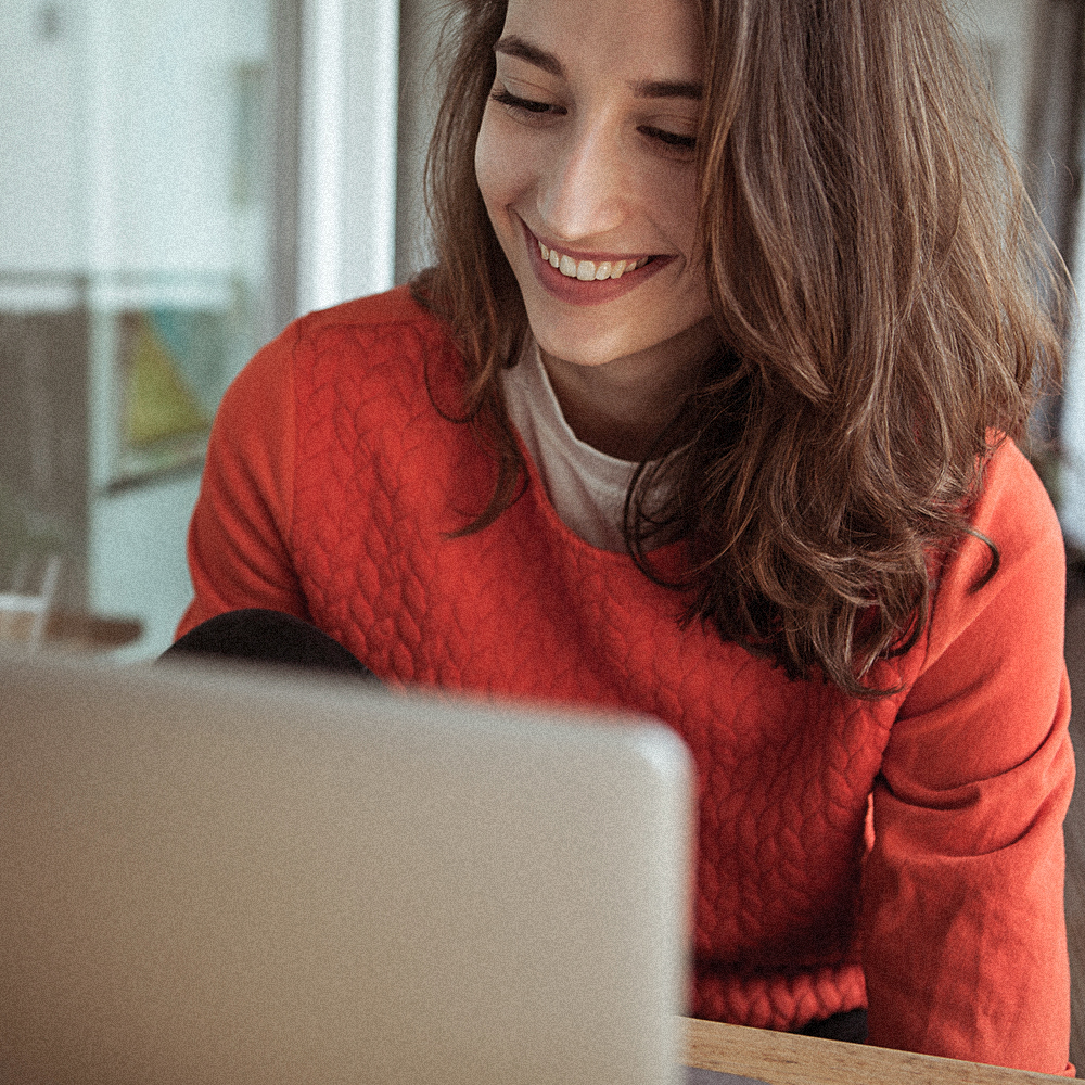 Person working at laptop
