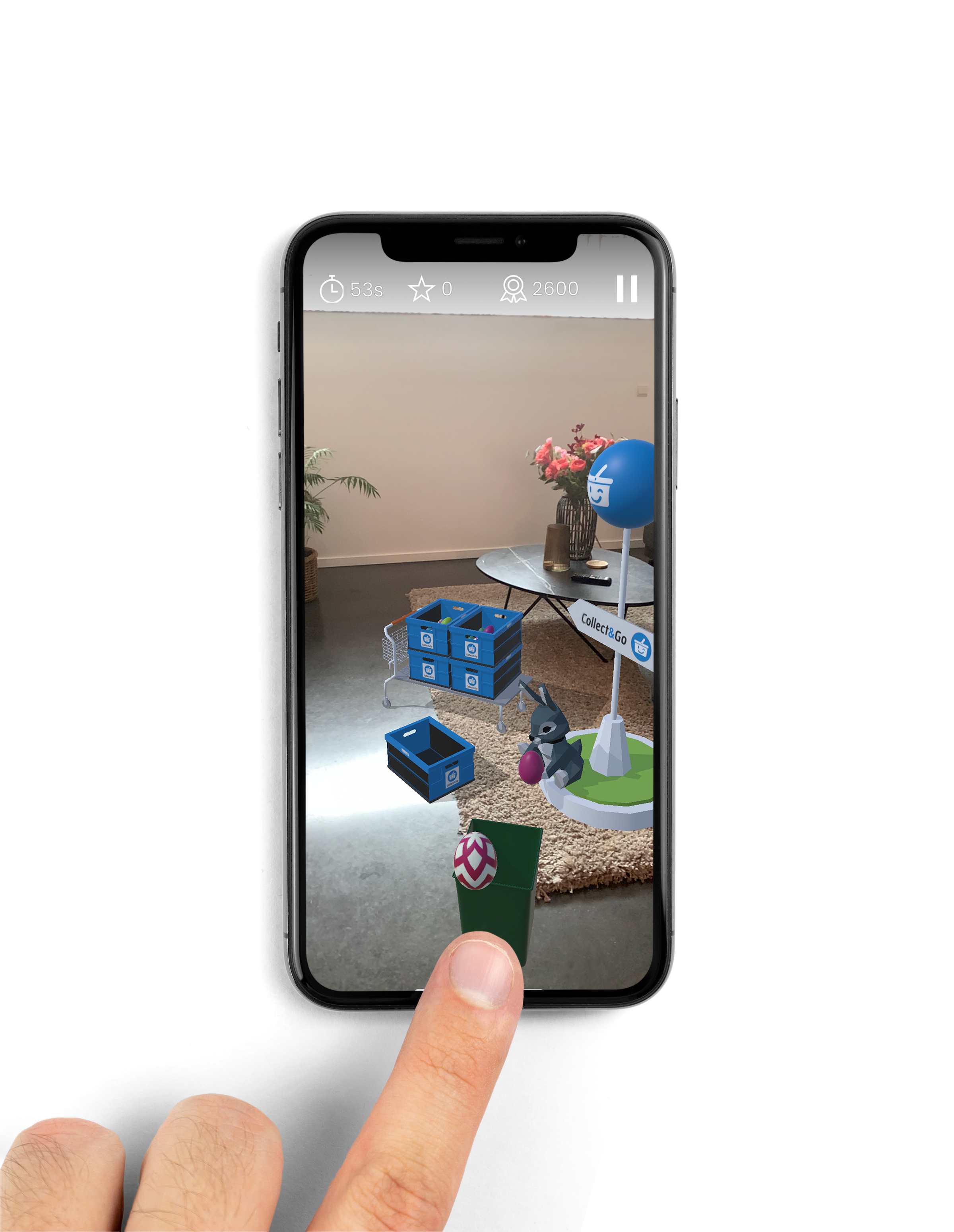 Collect&Go Smartphone AR game screenshot no background